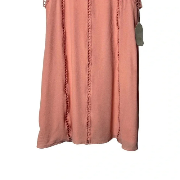 1680. ALTAR’D STATE SLEEVELESS MINI DRESS BOHO STYLE SIZE SMALL NEON CORAL COLOR - Picture 4 of 10